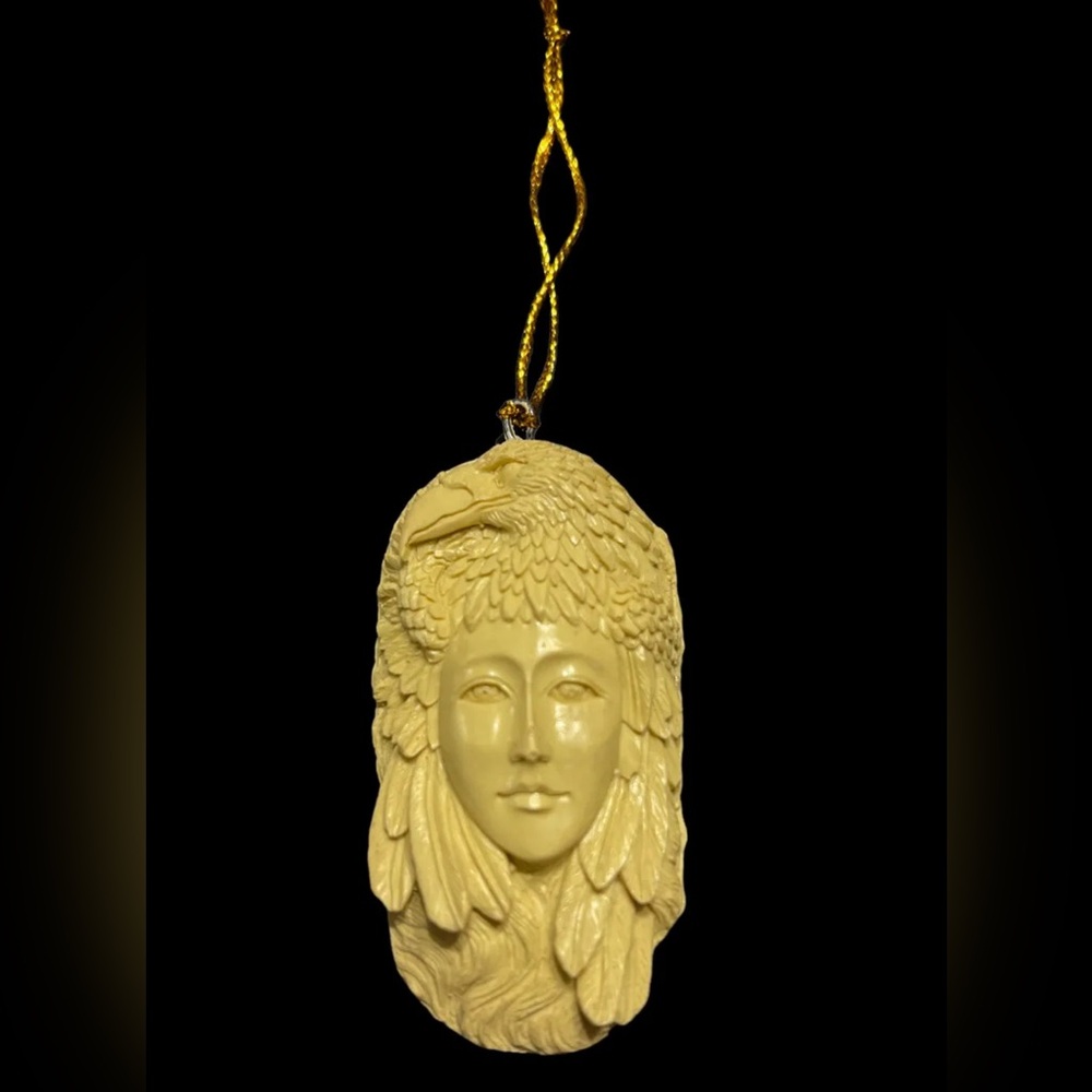 Hand Carved Goddess Eagle  By Offerings 2007 Promotional  3” Ornament. Rare